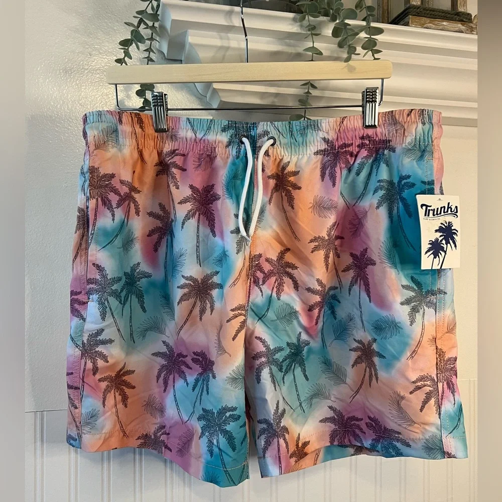 TRUNKS SURF & SWIM CO. Men’s Swim Shorts / Palm Trees / Tropical / Size: XL